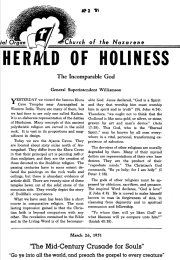 Title Page of Herald of Holiness - March 26, 1951