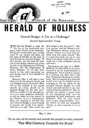 Title Page of Herald of Holiness - May 7, 1951