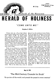 Title Page of Herald of Holiness - May 14, 1951