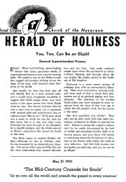 Title Page of Herald of Holiness - May 21, 1951