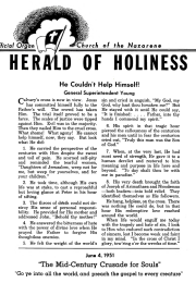 Title Page of Herald of Holiness - June 4, 1951
