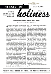 Title Page of Herald of Holiness - January 16, 1952