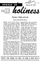 Title Page of Herald of Holiness - February 20, 1952