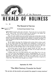 Cover page of Herald of Holiness - September 25, 1950