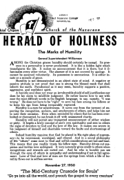 Cover of Herald of Holiness - November 27, 1950