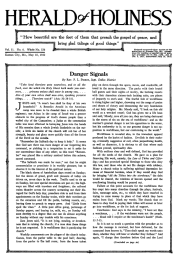 Front page of Herald of Holiness - May 10, 1922