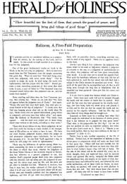 Front page of Herald of Holiness - January 24, 1923