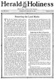 Front page of Herald of Holiness - May 21, 1924