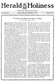 Front page of Herald of Holiness - December 17, 1924