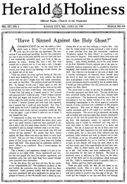 Herald of Holiness - April 22, 1925