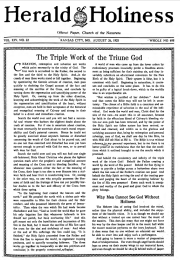 Front page of Herald of Holiness - August 26, 1925