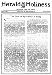 Front page of Herald of Holiness - September 9, 1925