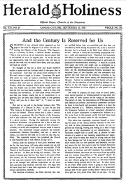 Front page of Herald of Holiness - September 23, 1925