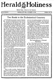 Front page of Herald of Holiness - October 14, 1925