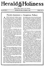 Front page of Herald of Holiness - October 21, 1925