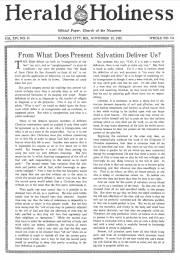 Front page of Herald of Holiness - November 25, 1925