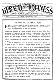 Front page of Herald of Holiness - September 22, 1926