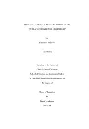The Effects of Laity Ministry Involvement on Transformational Discipleship