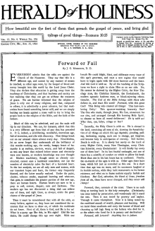 Front page of Herald of Holiness - April 25, 1923