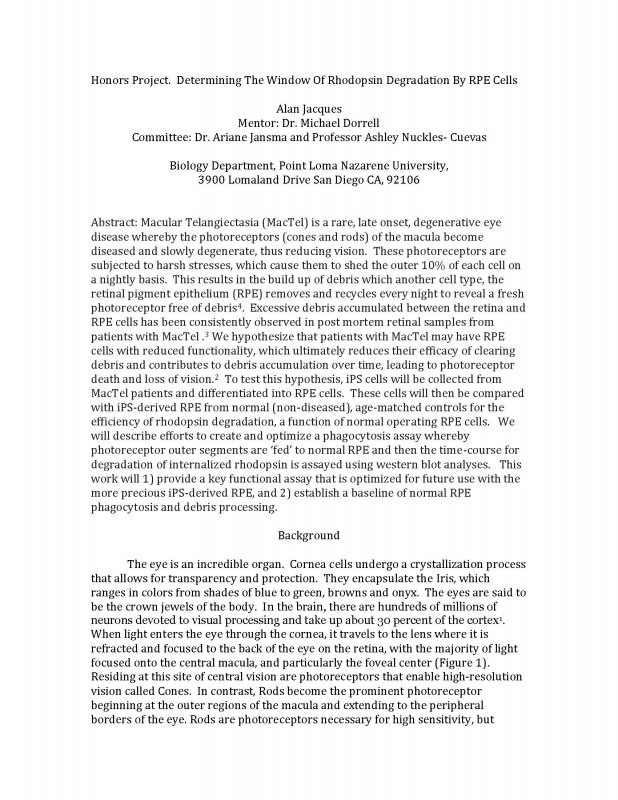 Title Page for Jacques Project