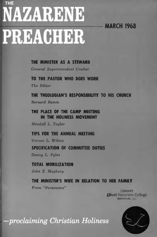 Title Page of Nazarene Preacher