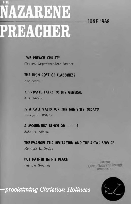 Title Page of Nazarene Preacher