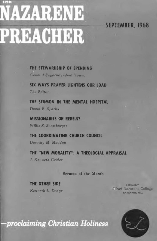 Title Page of Nazarene Preacher