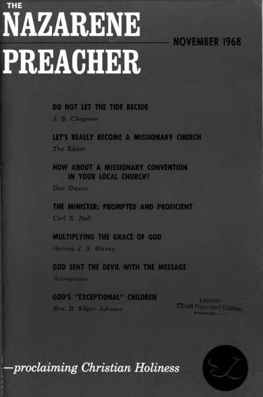 Title Page of Nazarene Preacher