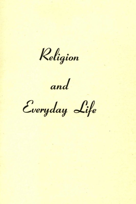Title page image Religion and Everyday Life