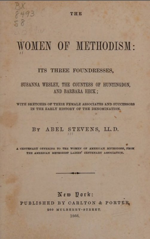 Title page image - The Women of Methodism