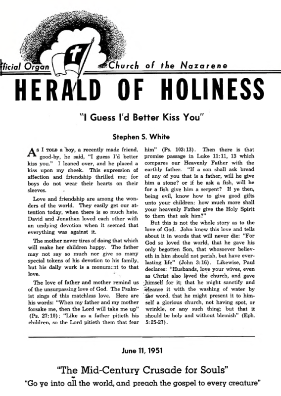 Title Page of Herald of Holiness - June 11, 1951