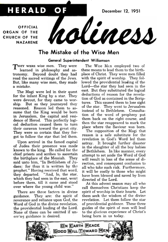 Title Page of Herald of Holiness - December 10, 1951