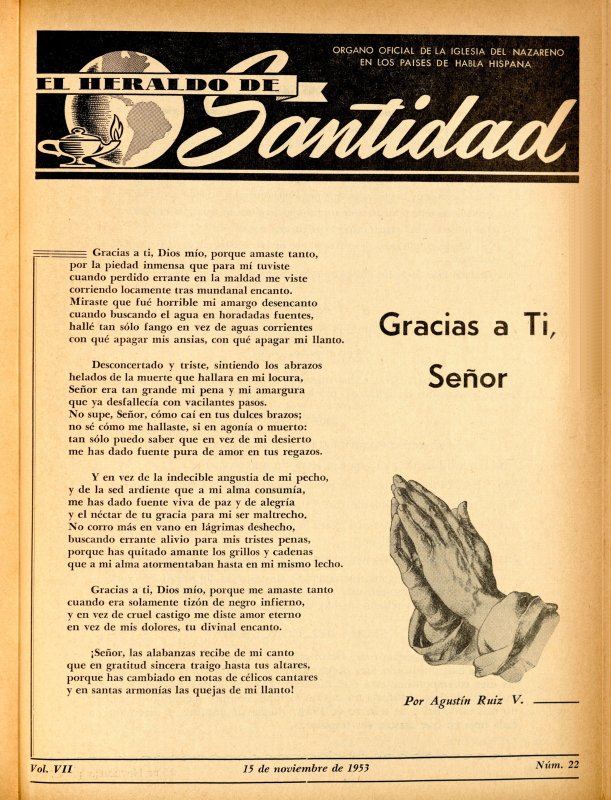 Portada: Gracias a ti, Señor, Agustin Ruiz V. 
