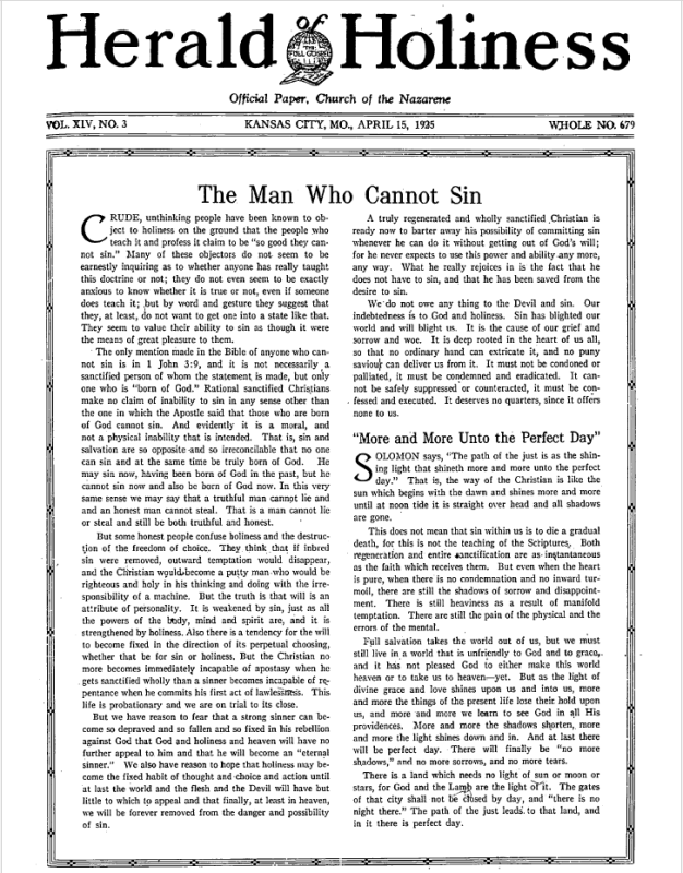 Herald of Holiness - April 15, 1925