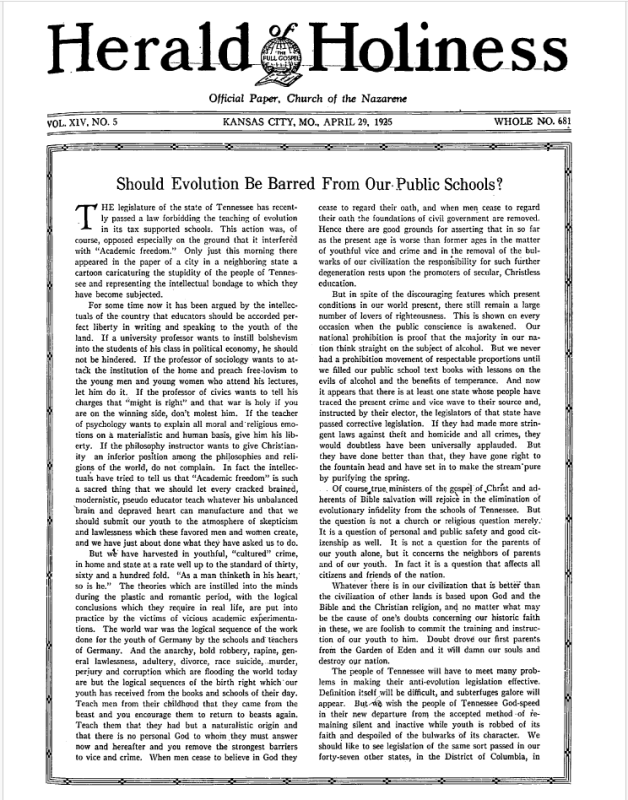 Herald of Holiness - April 29, 1925