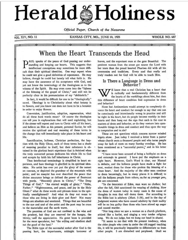 Front page of Herald of Holiness - June 10, 1925