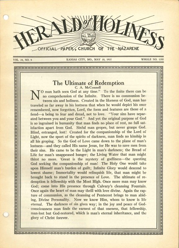HERALD OF HOLINESS - May 18, 1935