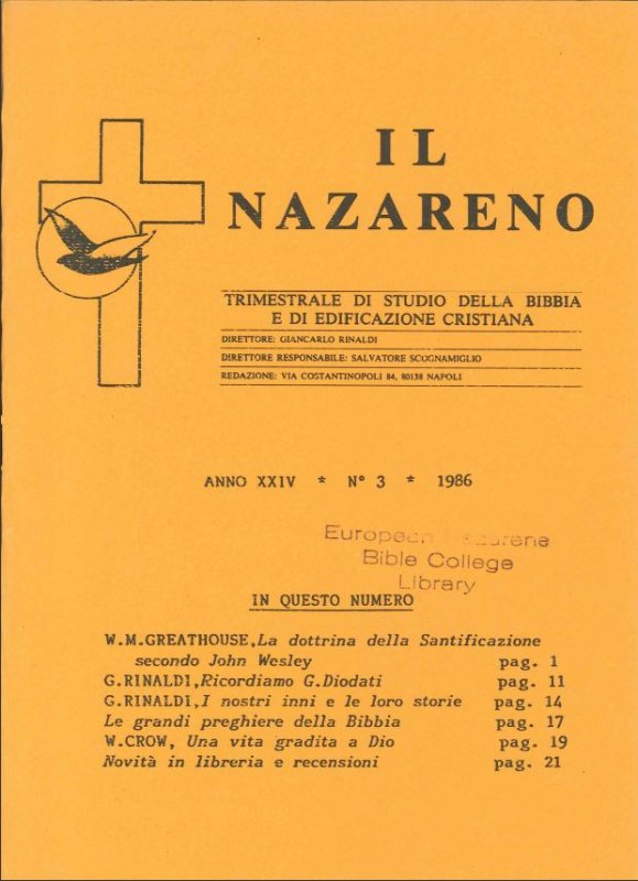 IL NAZARENO - Luglio-Settembre 1986